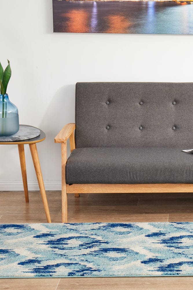 Rug Culture Rugs Mirage Lesley Whimsical Blue Runner Rug