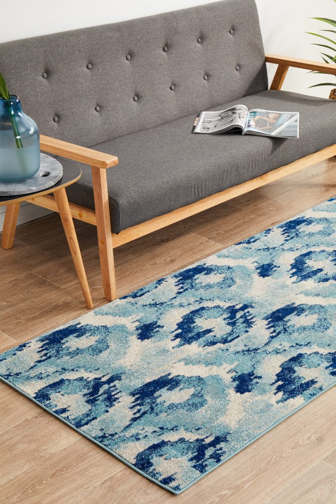 Rug Culture Rugs Mirage Lesley Whimsical Blue Runner Rug