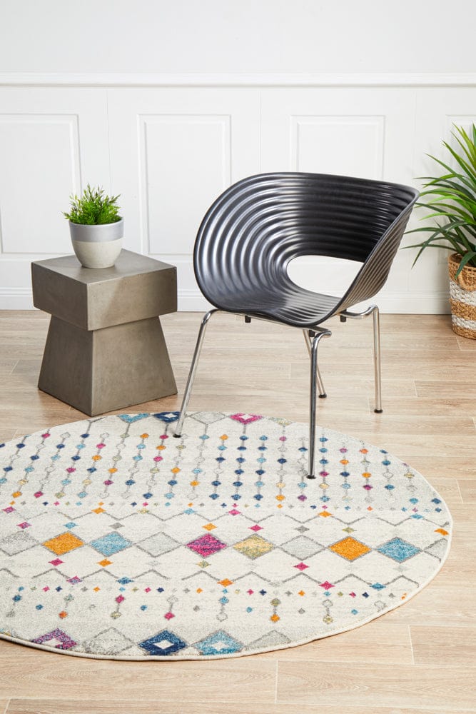 Rug Culture Rugs Mirage Peggy Tribal Morrocan Style Multi Round Rug
