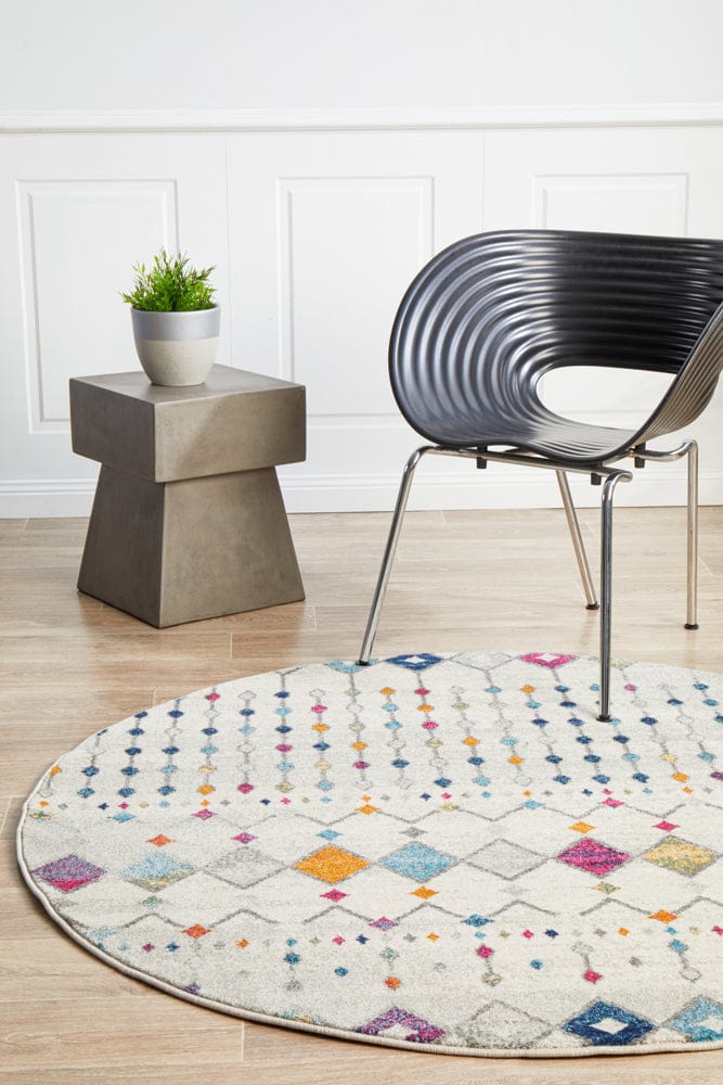 Rug Culture Rugs Mirage Peggy Tribal Morrocan Style Multi Round Rug