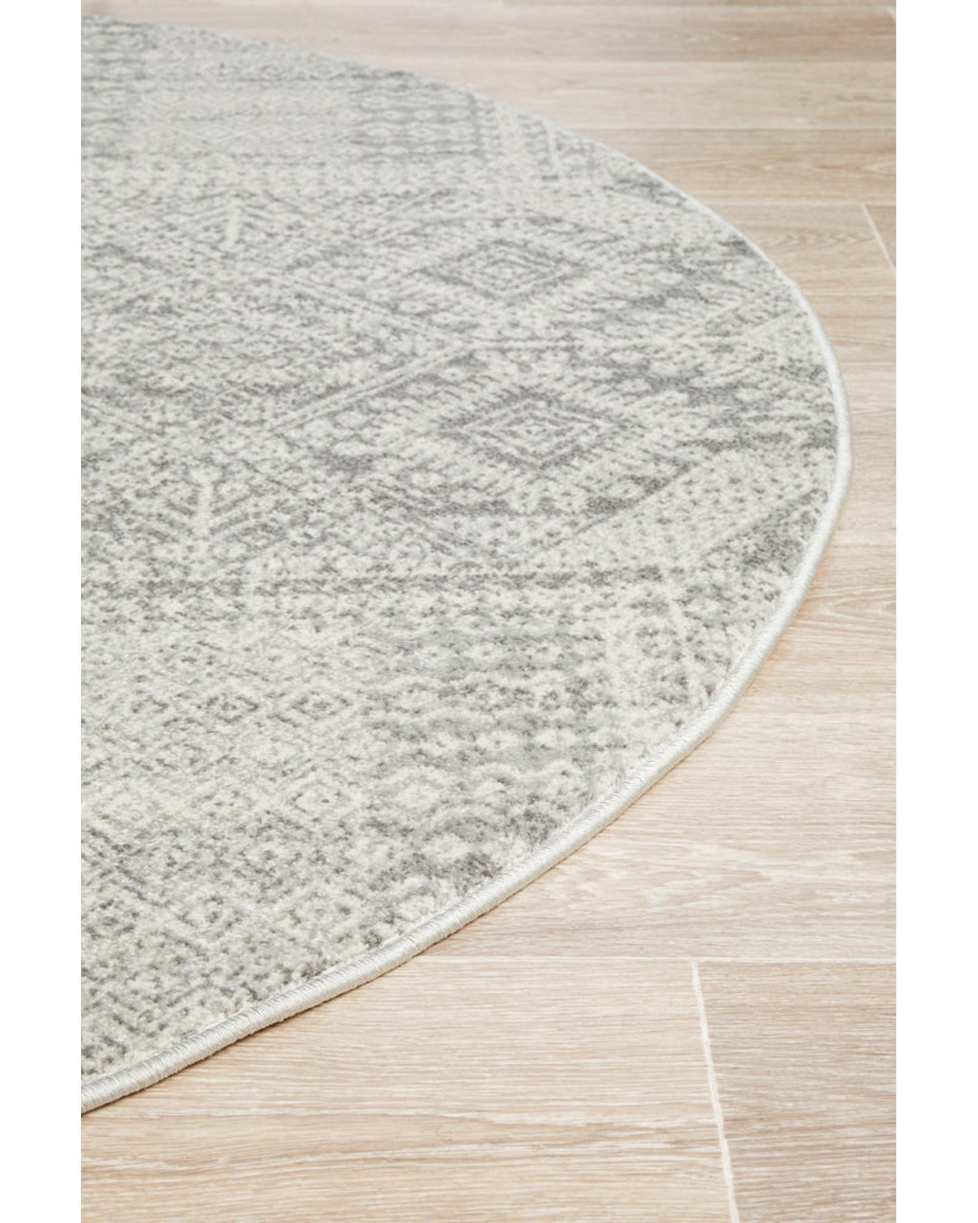 Rug Culture Rugs Mirage Zelda Silver Grey Round Rug