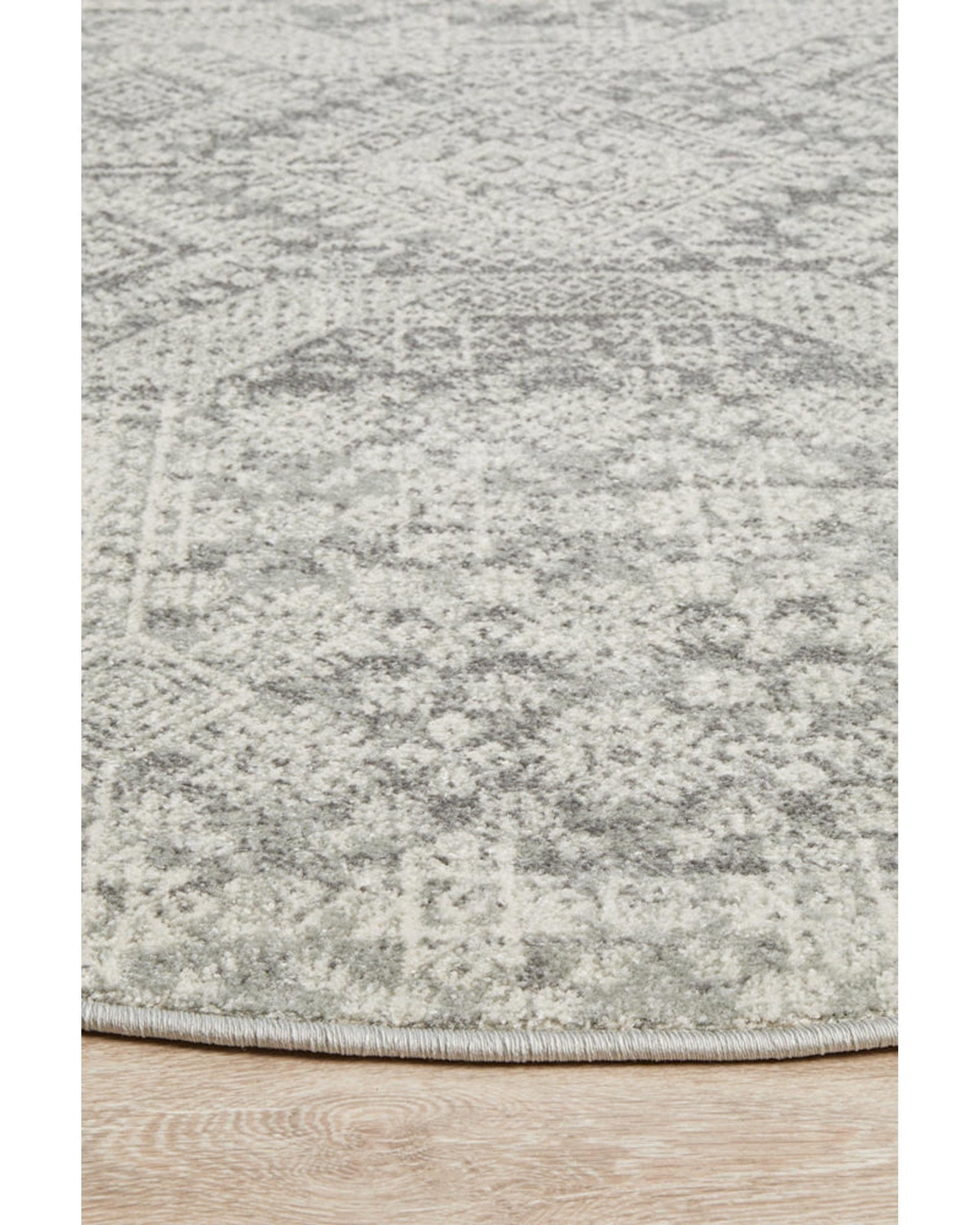 Rug Culture Rugs Mirage Zelda Silver Grey Round Rug