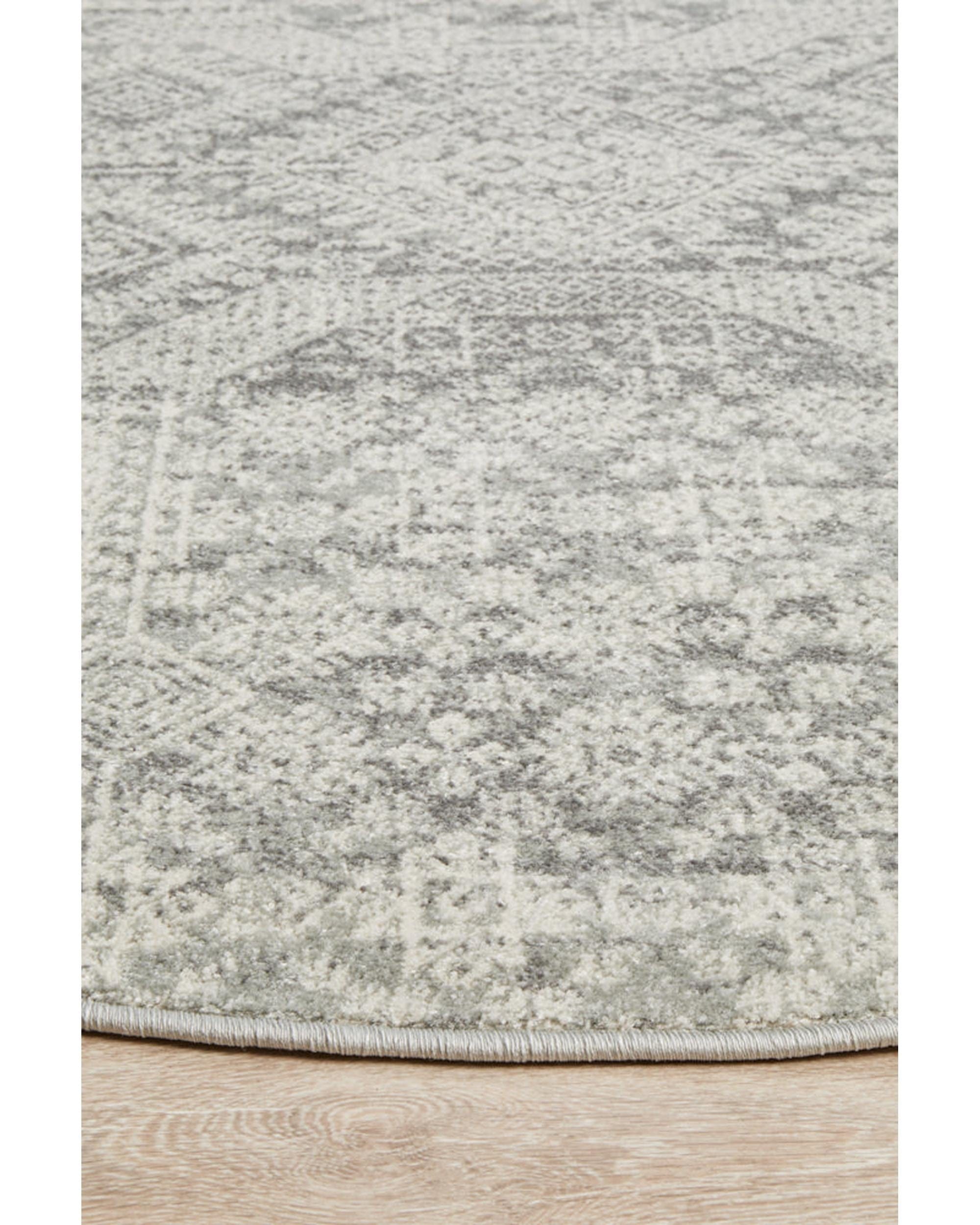 Rug Culture Rugs Mirage Zelda Silver Grey Round Rug