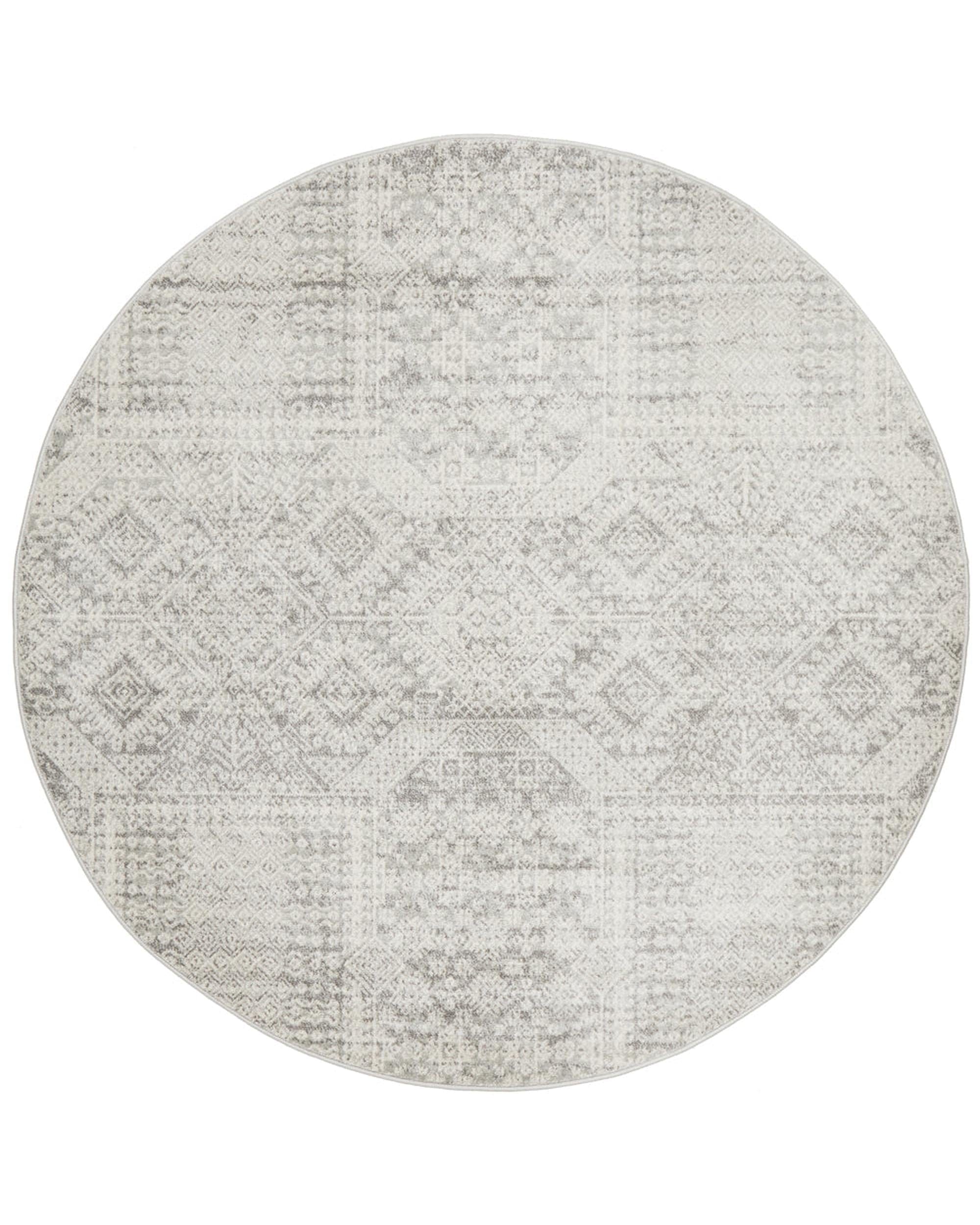 Rug Culture Rugs Mirage Zelda Silver Grey Round Rug