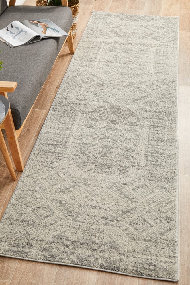 Rug Culture Rugs Mirage Zelda Silver Grey Runner Rug