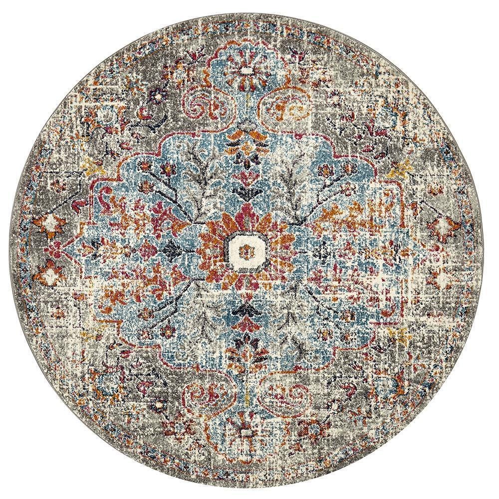 Rug Culture Rugs Museum Huxley Multi Coloured Round Rug