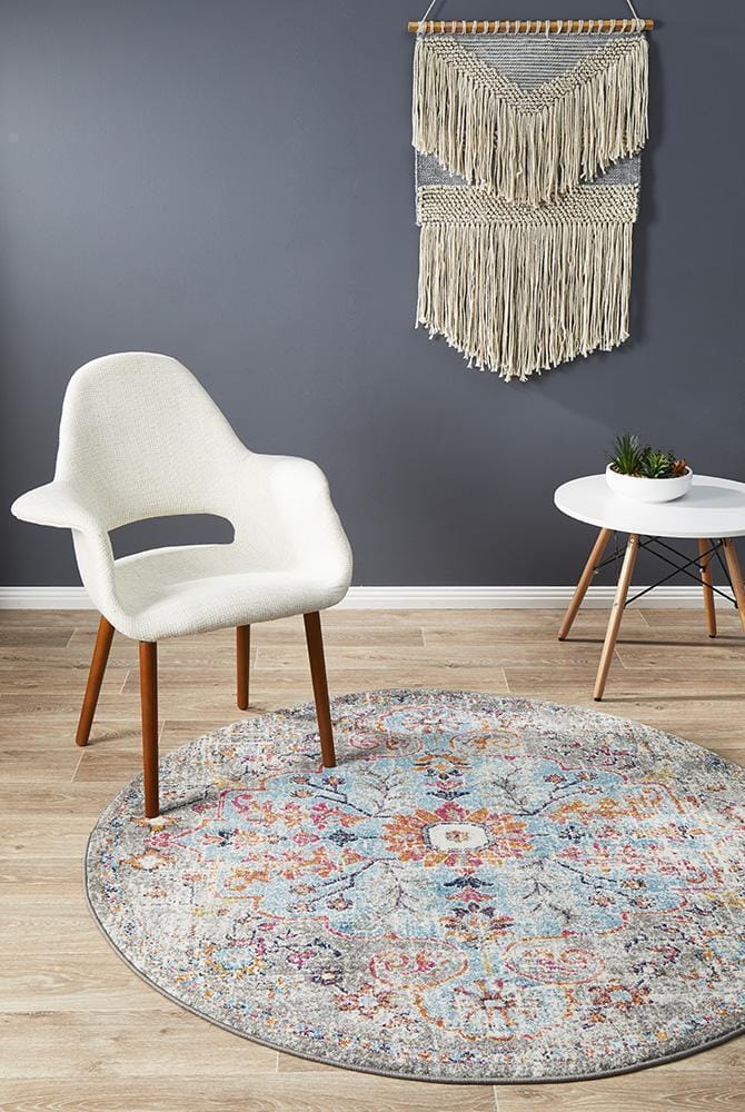 Rug Culture Rugs Museum Huxley Multi Coloured Round Rug