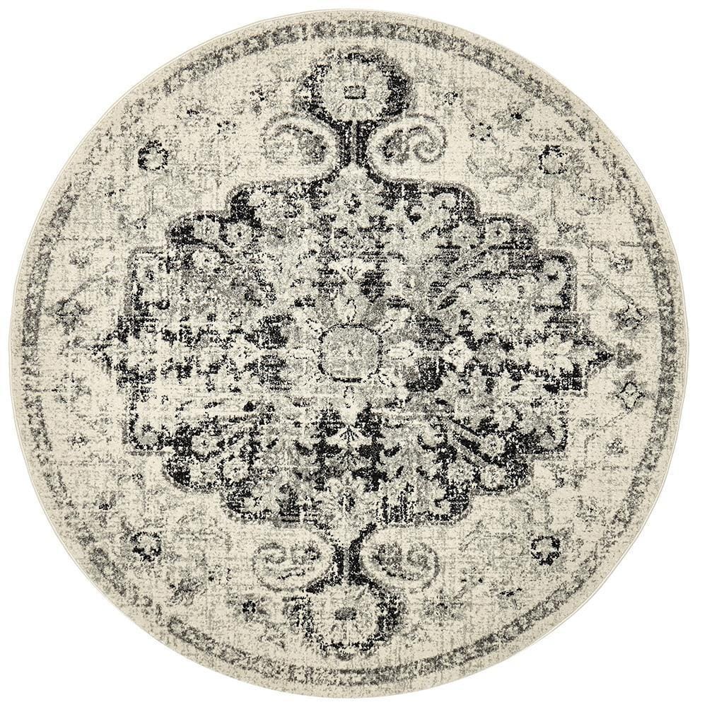 Rug Culture Rugs Museum Transitional Charcoal Round Rug