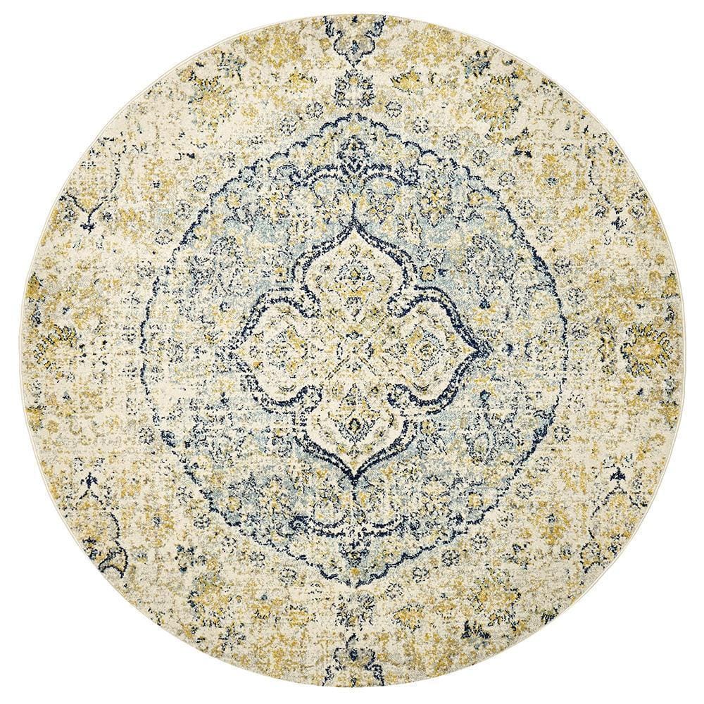 Rug Culture Rugs Museum Tyler Sky Blue Round Rug