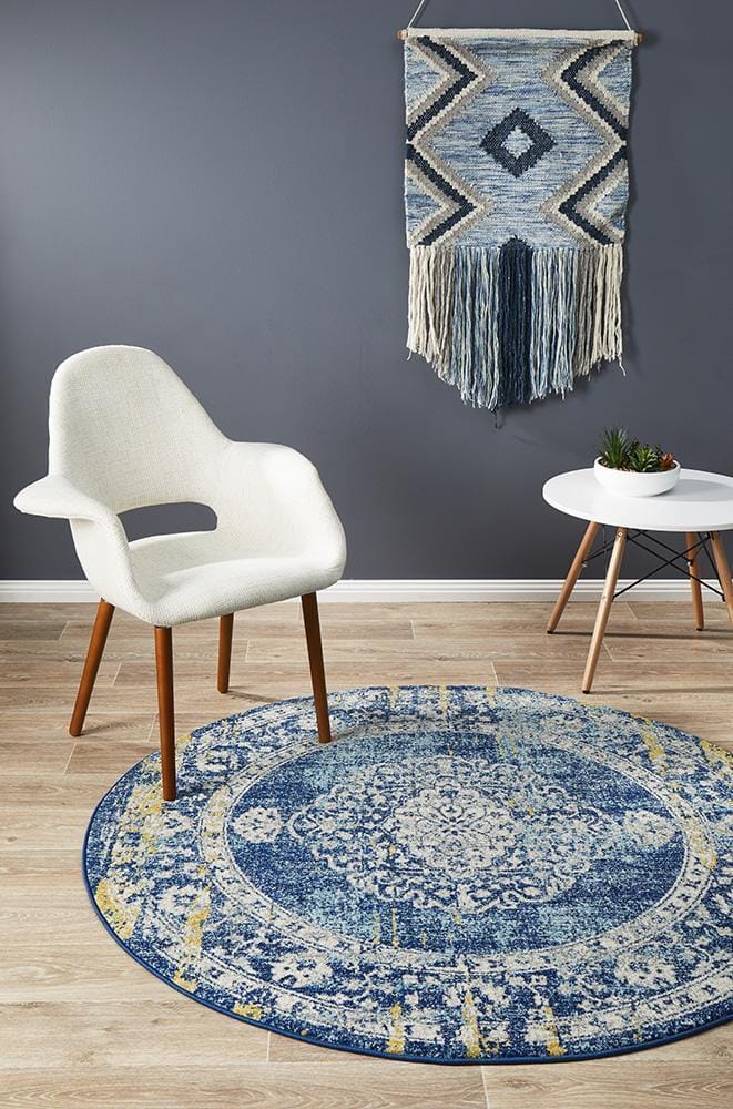 Rug Culture Rugs Museum Wilson Navy Round Rug