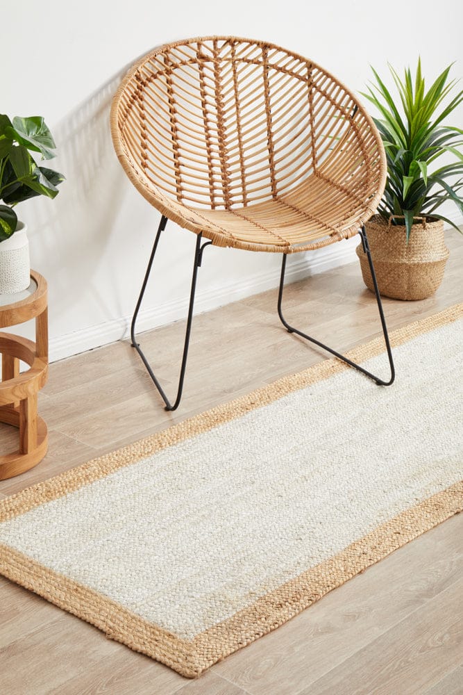 RUG CULTURE Rugs Noosa 333 White Natural Runner Rug