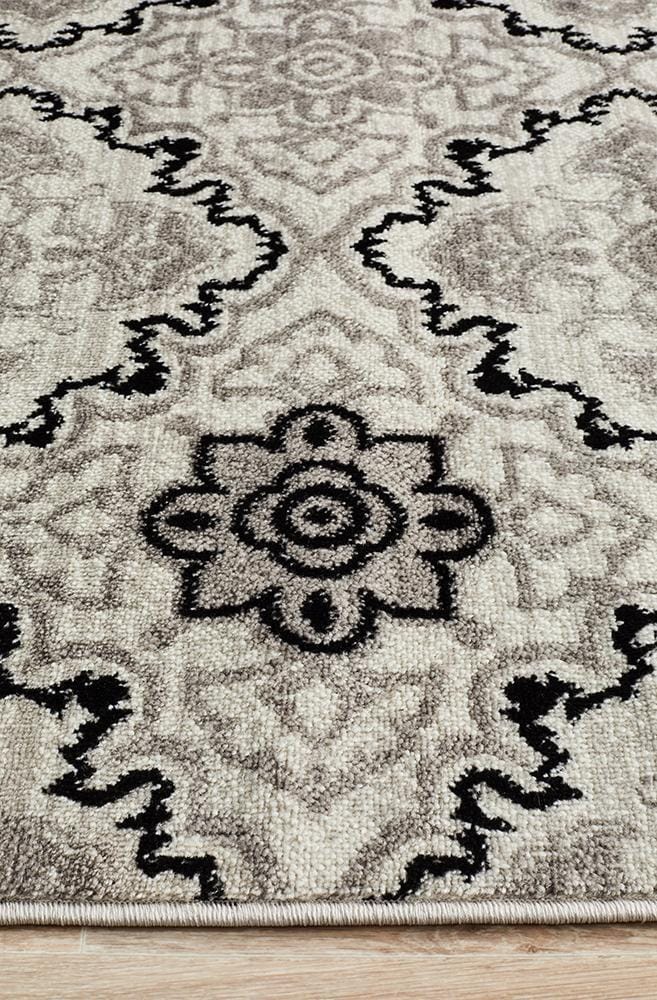 Rug Culture Rugs Norah Modern Rug Black White Silver
