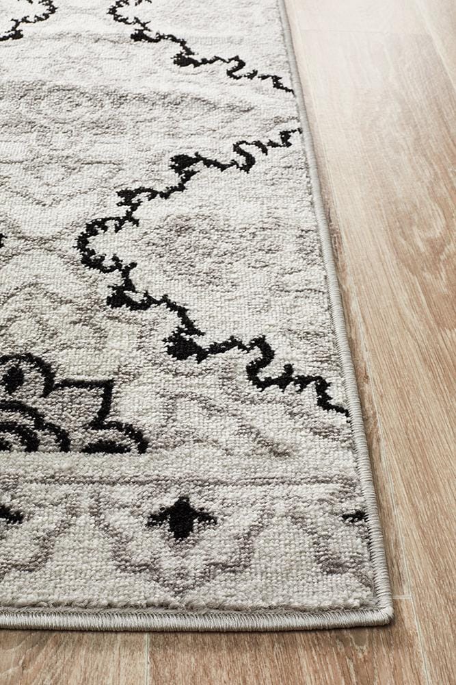 Rug Culture Rugs Norah Modern Rug Black White Silver