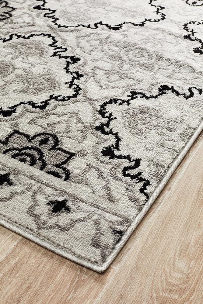 Rug Culture Rugs Norah Modern Rug Black White Silver