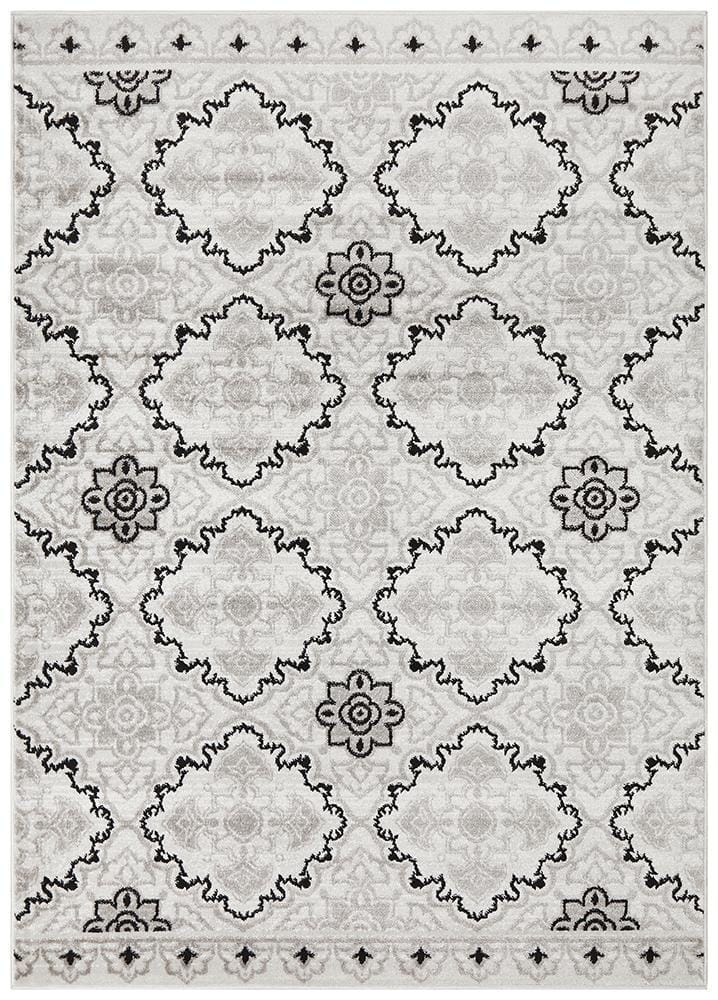 Rug Culture Rugs Norah Modern Rug Black White Silver