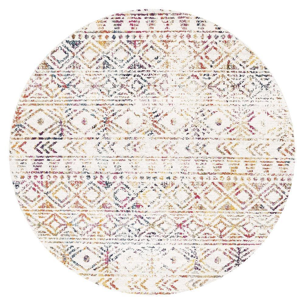 Rug Culture Rugs Oasis Ismail Multi Grey Rustic Round Rug