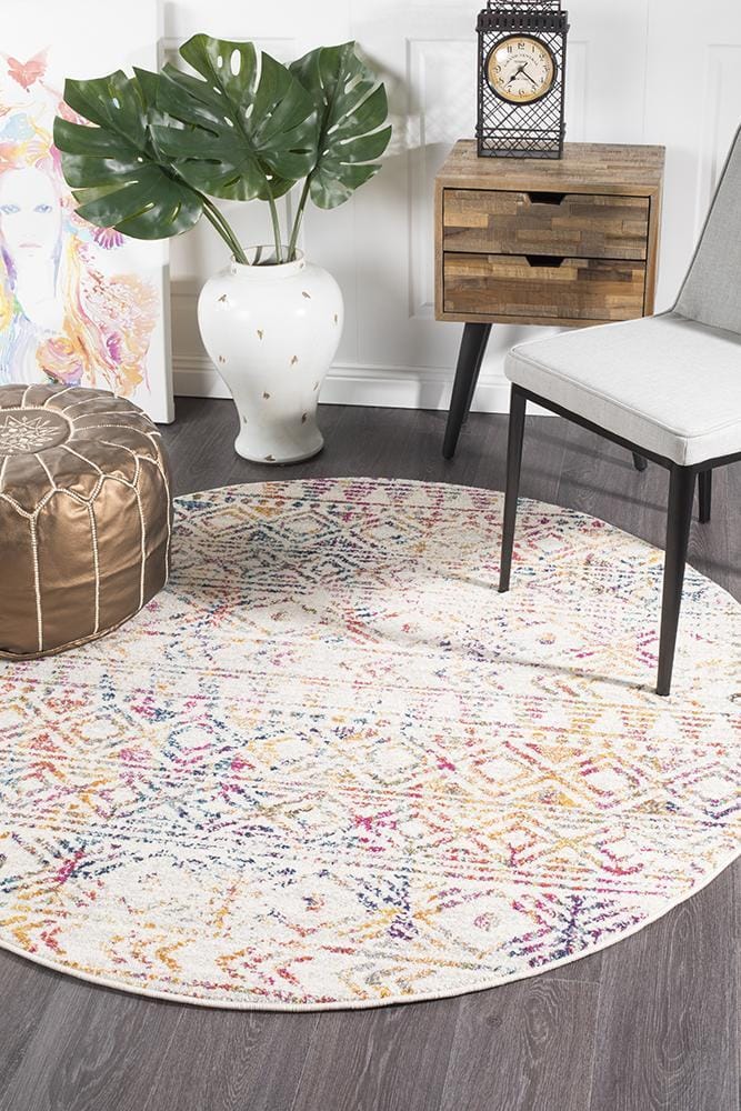 Rug Culture Rugs Oasis Ismail Multi Grey Rustic Round Rug