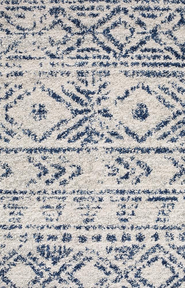 Rug Culture Rugs Oasis Ismail White Blue Rustic Round Rug