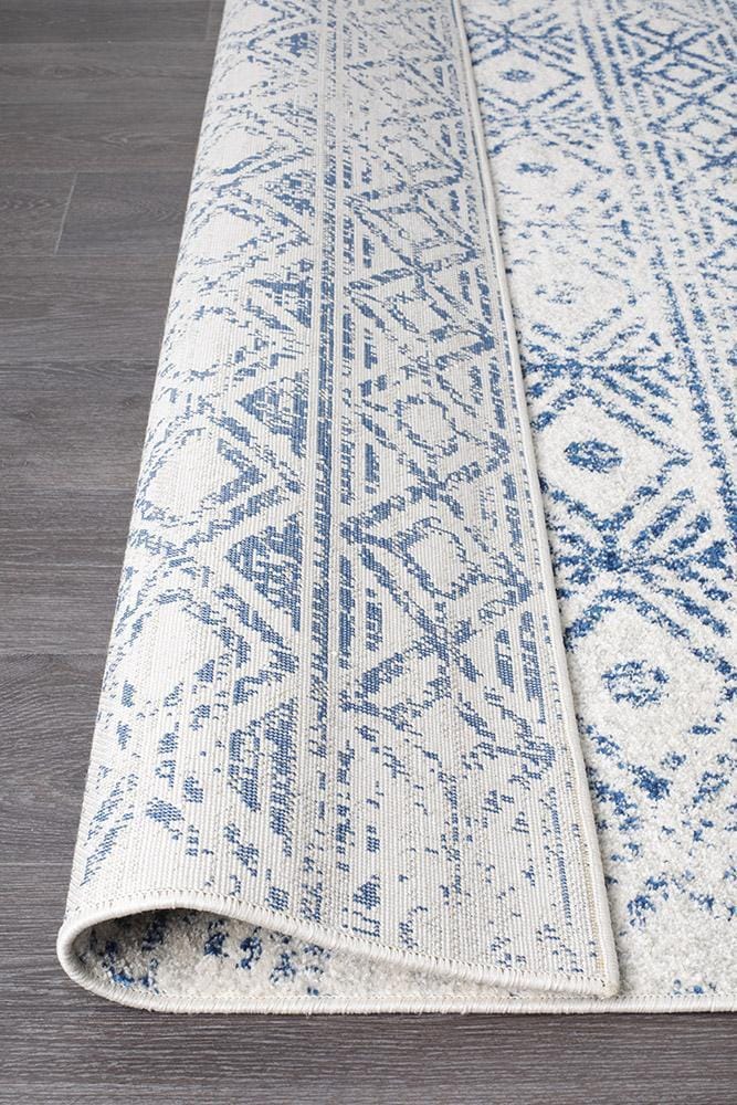 Rug Culture Rugs Oasis Ismail White Blue Rustic Rug