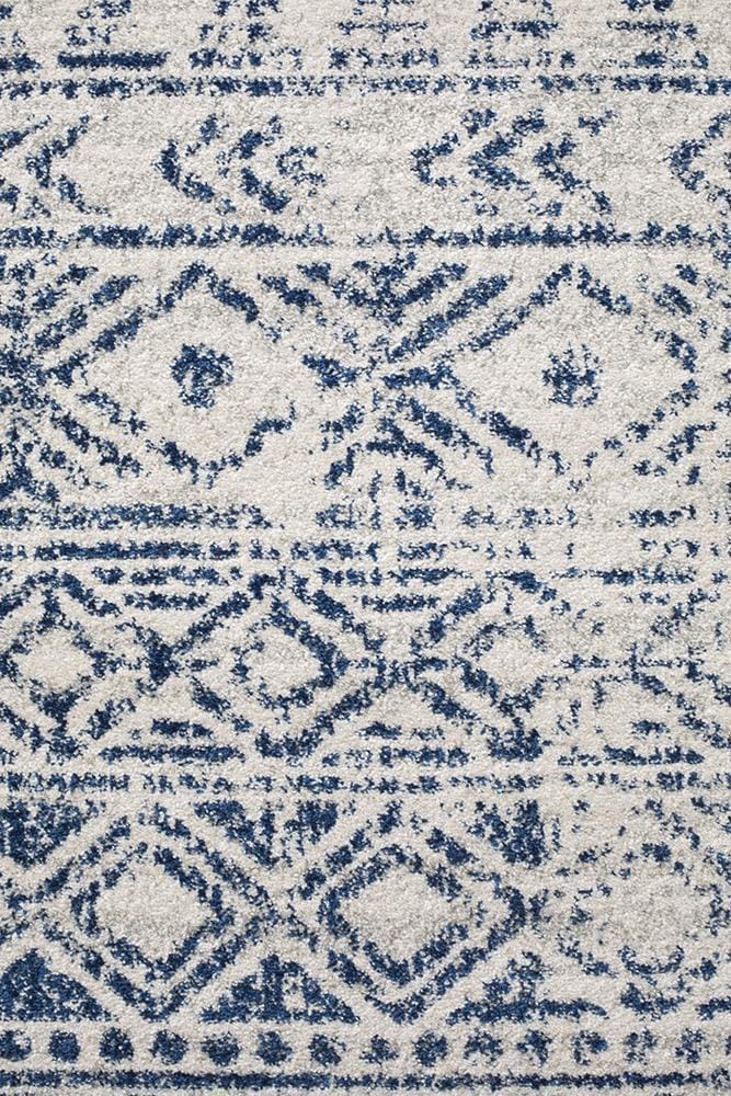 Rug Culture Rugs Oasis Ismail White Blue Rustic Rug