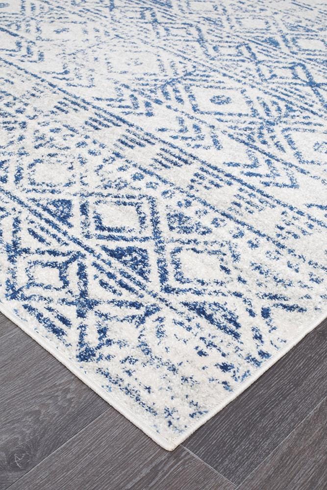 Rug Culture Rugs Oasis Ismail White Blue Rustic Rug