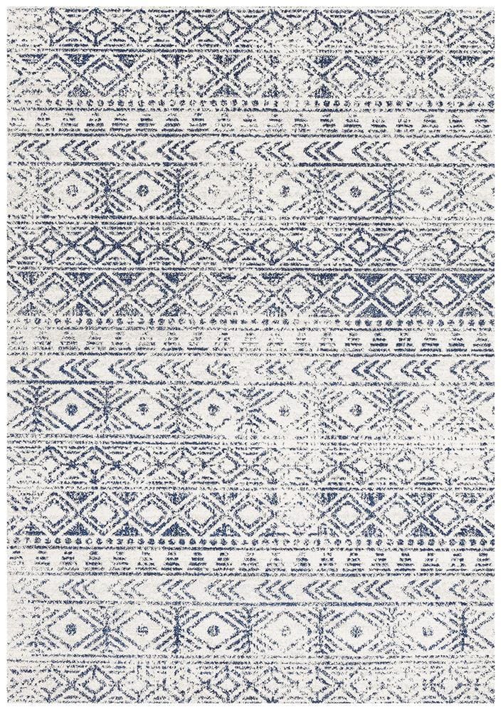 Rug Culture Rugs Oasis Ismail White Blue Rustic Rug