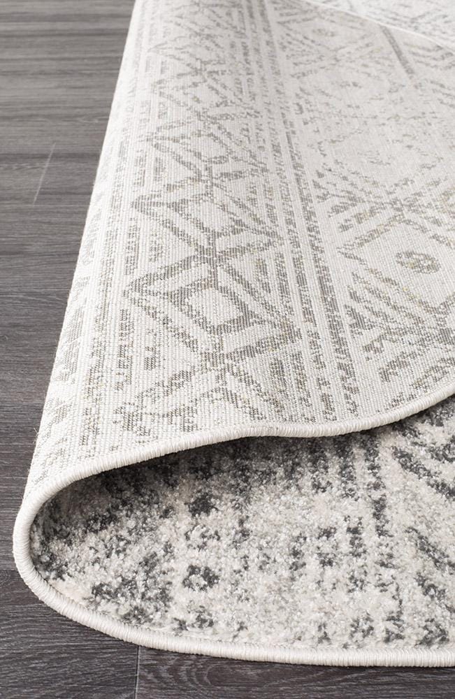 Rug Culture Rugs Oasis Ismail White Grey Rustic Round Rug