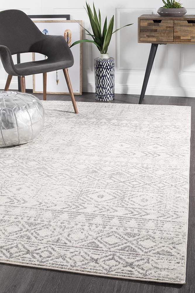 Rug Culture Rugs Oasis Ismail White Grey Rustic Rug
