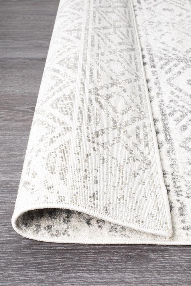Rug Culture Rugs Oasis Ismail White Grey Rustic Runner Rug