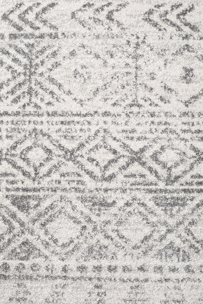 Rug Culture Rugs Oasis Ismail White Grey Rustic Runner Rug