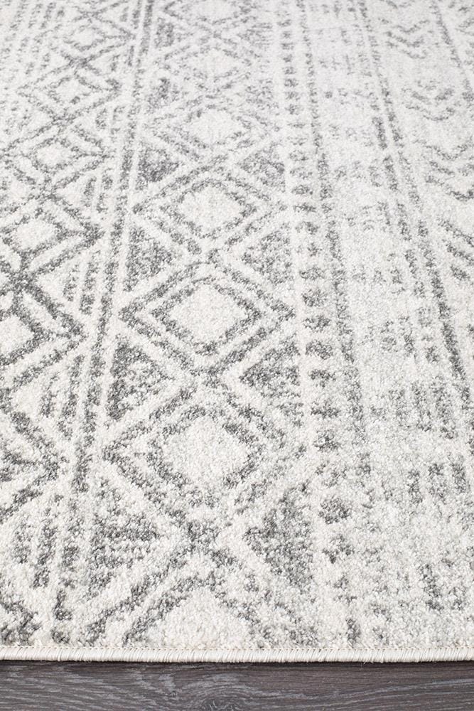 Rug Culture Rugs Oasis Ismail White Grey Rustic Runner Rug