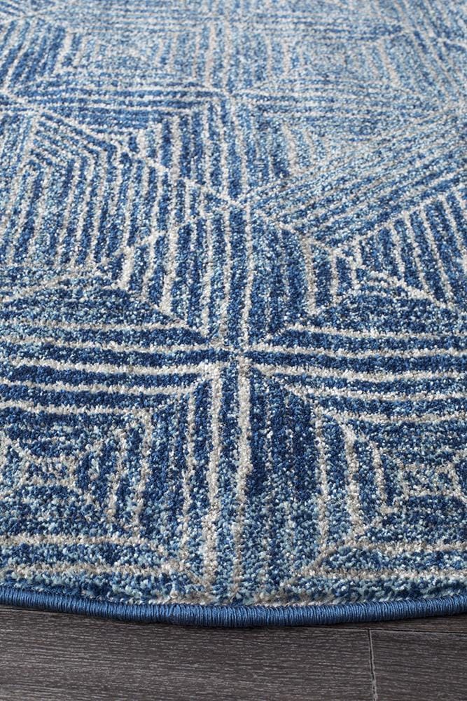 Rug Culture Rugs Oasis Kenza Contemporary Navy Round Rug