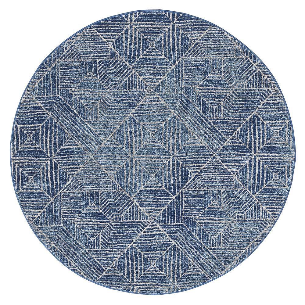 Rug Culture Rugs Oasis Kenza Contemporary Navy Round Rug