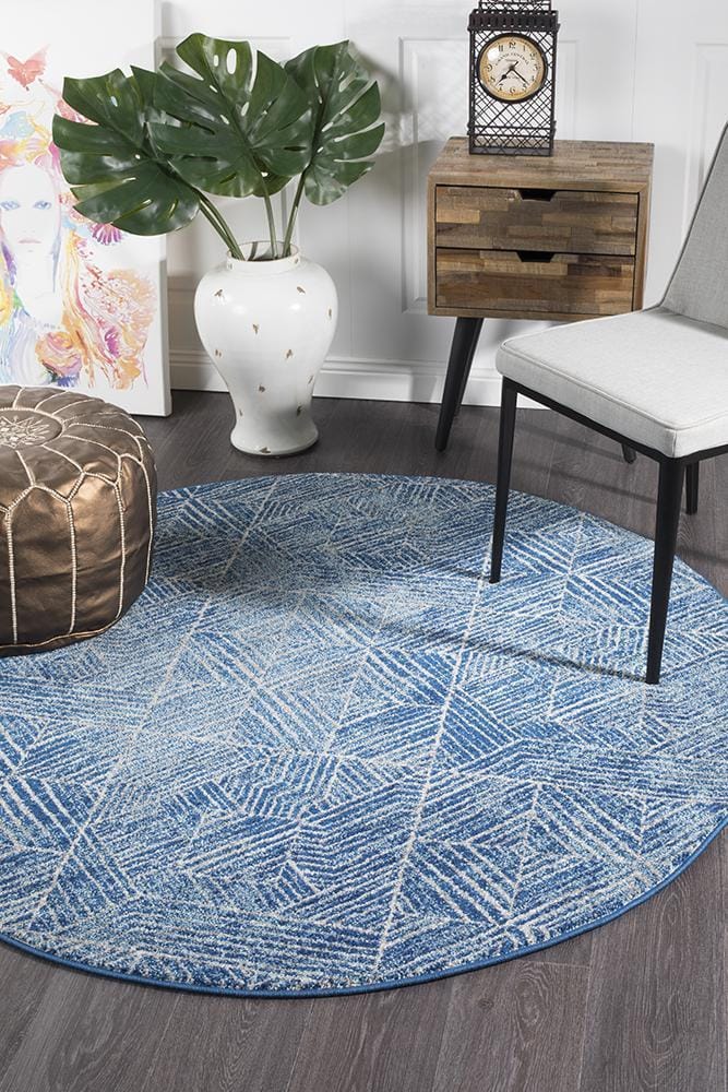 Rug Culture Rugs Oasis Kenza Contemporary Navy Round Rug