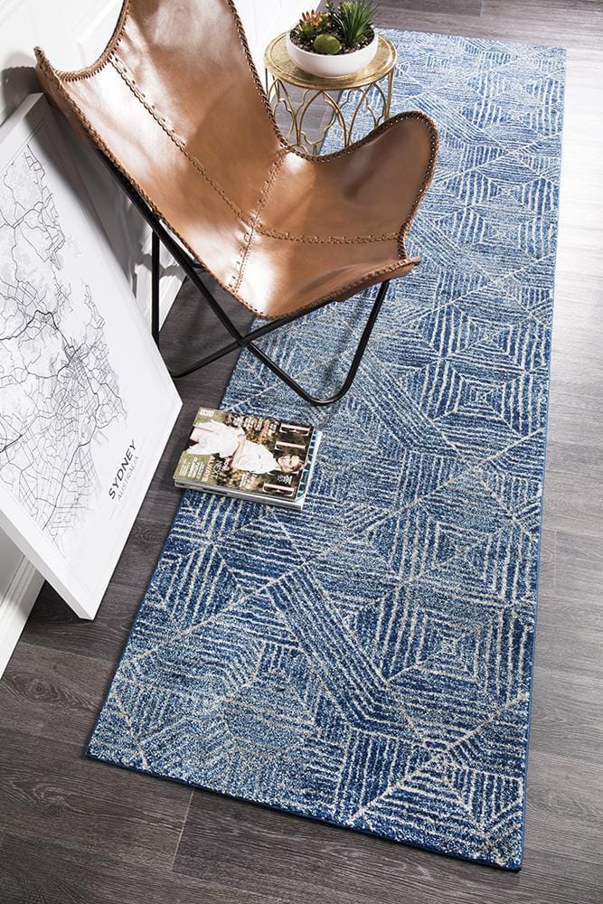 Rug Culture Rugs Oasis Kenza Contemporary Navy Runner Rug