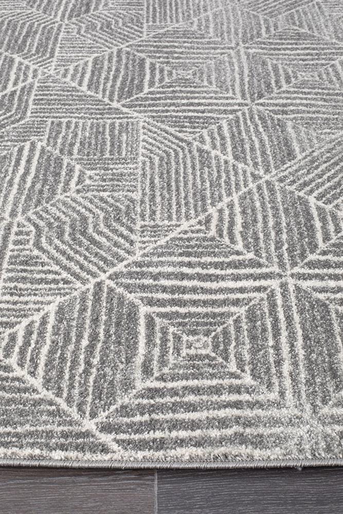 Rug Culture Rugs Oasis Kenza Contemporary Silver Runner Rug