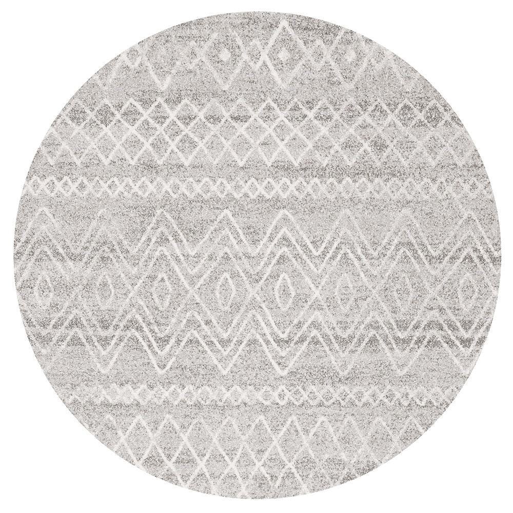 Rug Culture Rugs Oasis Nadia Grey Rustic Tribal Round Rug