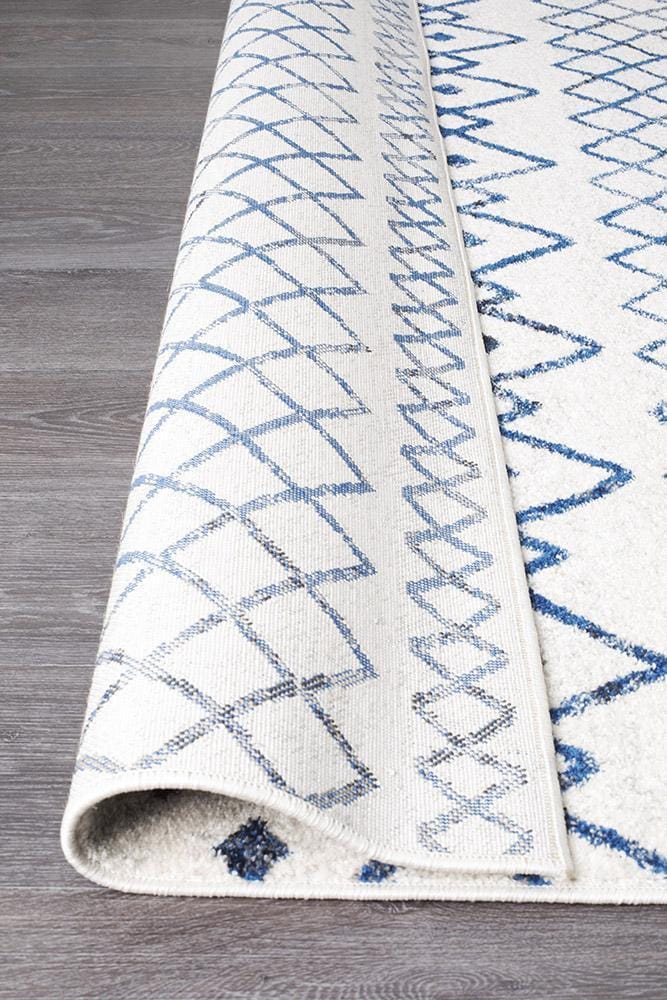 Rug Culture Rugs Oasis Nadia White Blue Rustic Tribal Rug