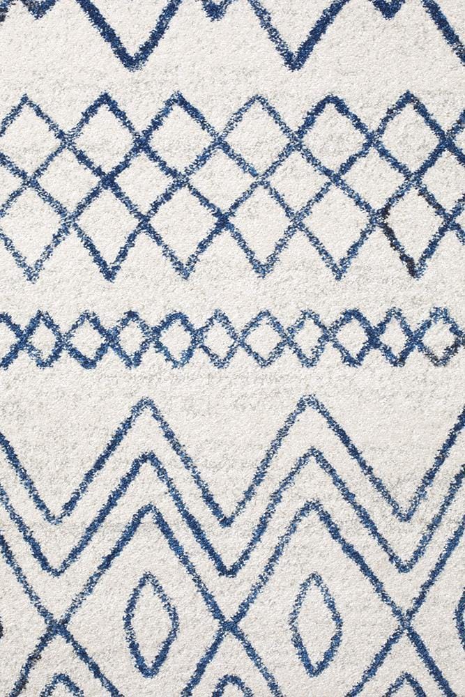 Rug Culture Rugs Oasis Nadia White Blue Rustic Tribal Rug