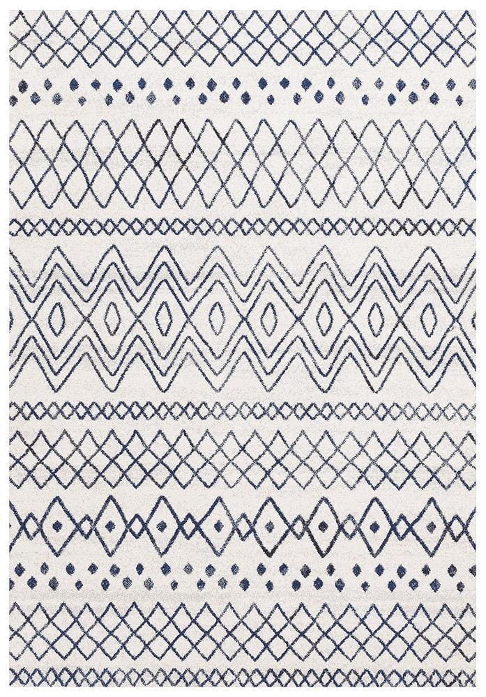 Rug Culture Rugs Oasis Nadia White Blue Rustic Tribal Rug