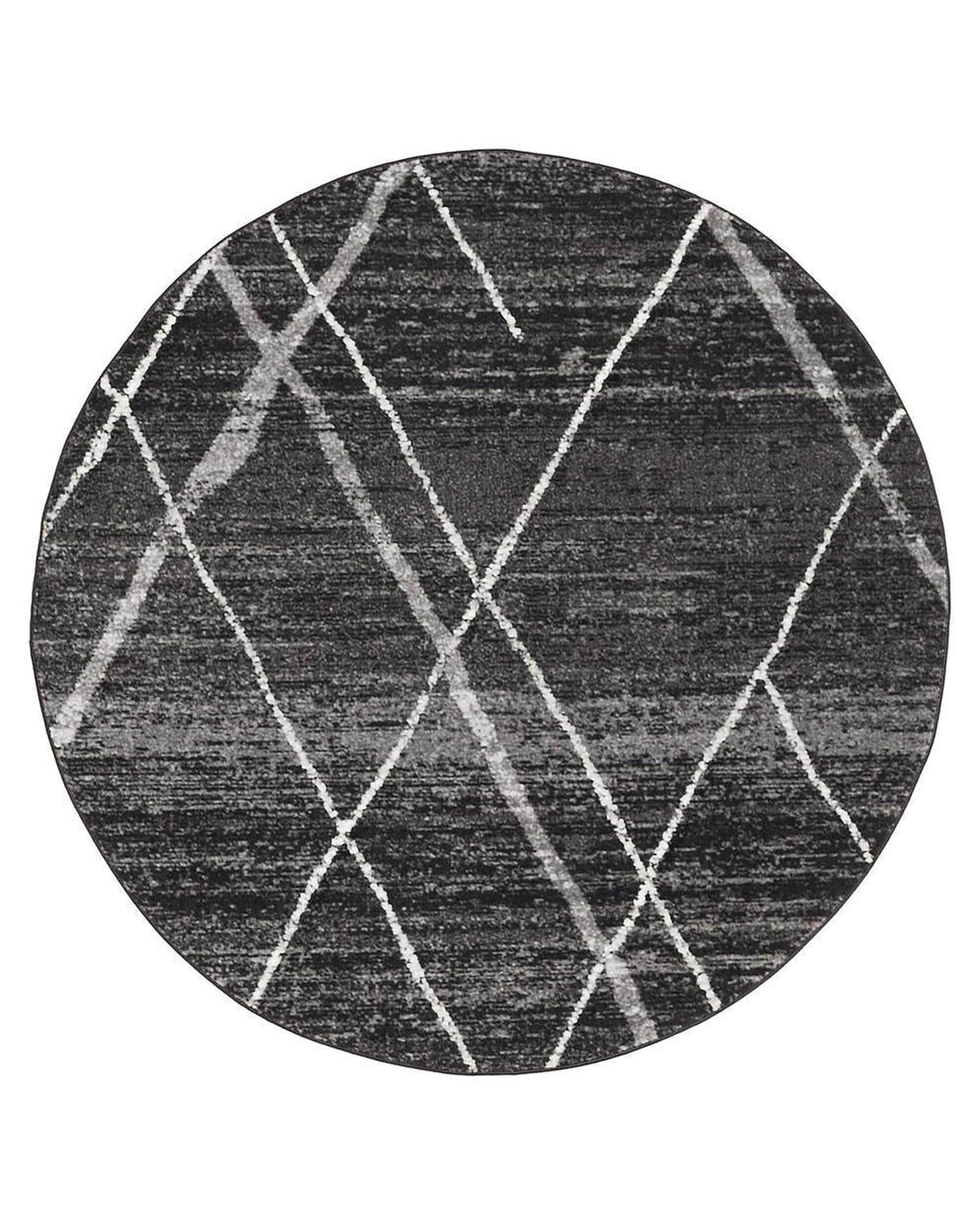 Rug Culture Rugs Oasis Noah Charcoal Contemporary Round Rug