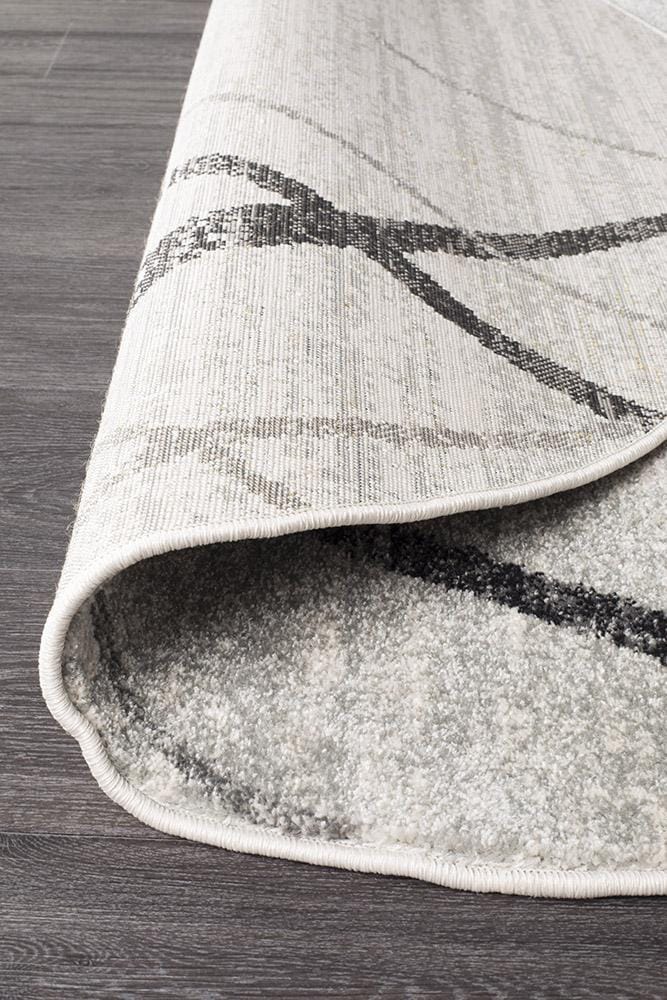 Rug Culture Rugs Oasis Noah White Grey Contemporary Round Rug