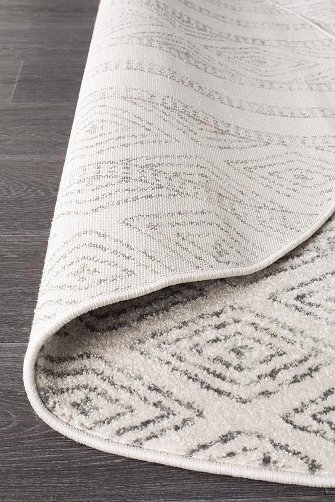 Rug Culture Rugs Oasis Salma White And Grey Tribal Round Rug