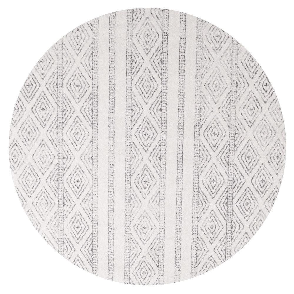 Rug Culture Rugs Oasis Salma White And Grey Tribal Round Rug