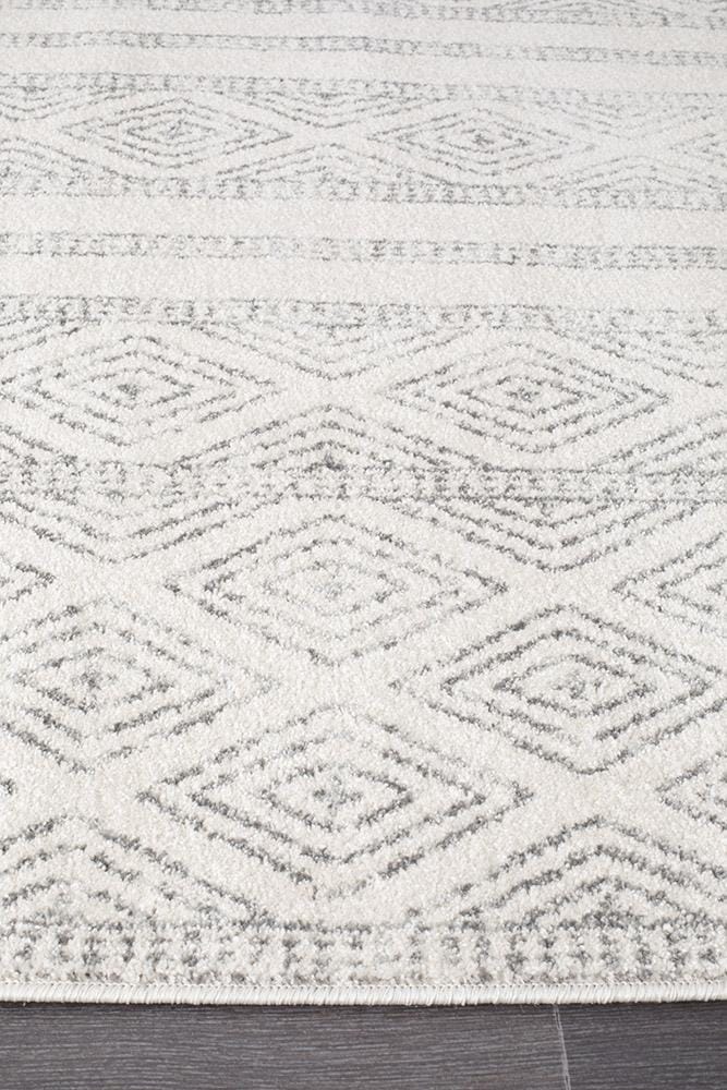 Rug Culture Rugs Oasis Salma White And Grey Tribal Runner Rug