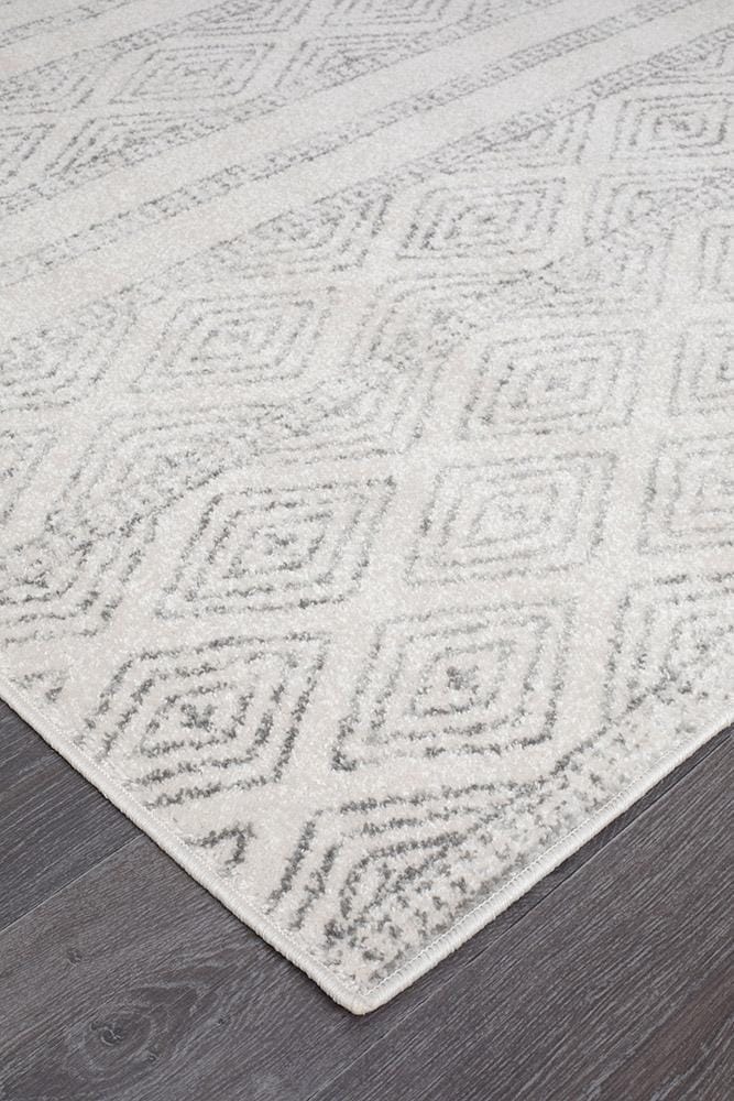Rug Culture Rugs Oasis Salma White And Grey Tribal Runner Rug