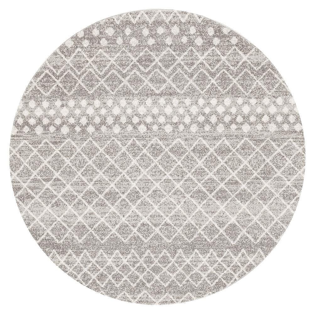 Rug Culture Rugs Oasis Selma Silver Tribal Round Rug