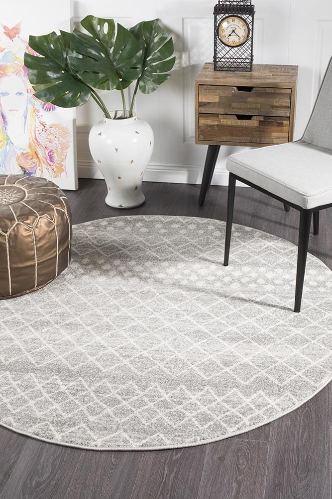 Rug Culture Rugs Oasis Selma Silver Tribal Round Rug