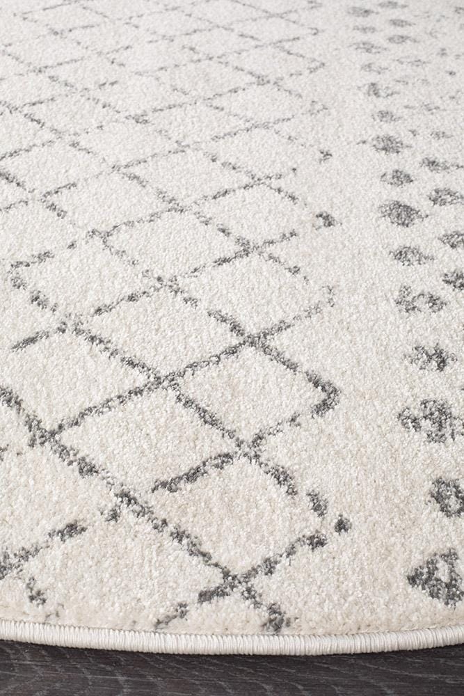 Rug Culture Rugs Oasis Selma White Grey Tribal Round Rug