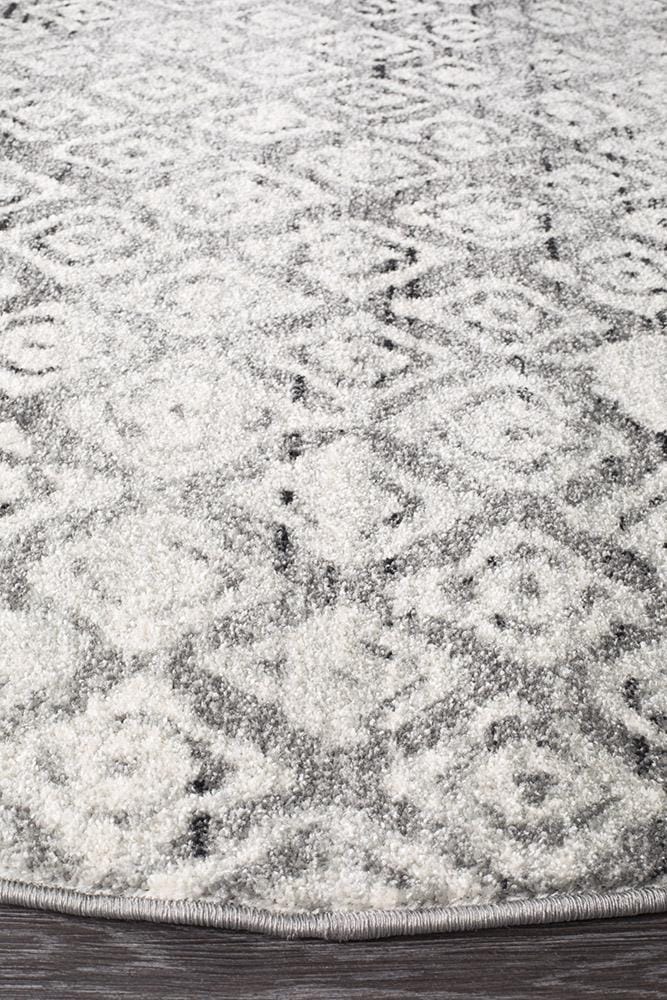 Rug Culture Rugs Oasis Zakira Dark Grey Tribal Round Rug